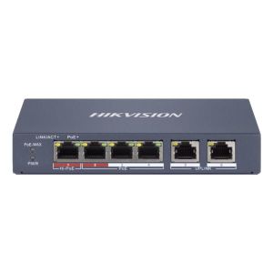 HikVision 4-Port 100Mbps RJ45 PoE (60W) 2x 100Mbps RJ45 Smart Switch