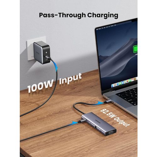 UGREEN USB C Hub, 10-u-1 USB-C s dvostrukim izlazom za 4K HDMI i VGA, 100W PD slika 5