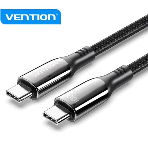 Vention Cotton Braided USB 2.0 C Male to C Male 5A Cable 2M Black slika 1