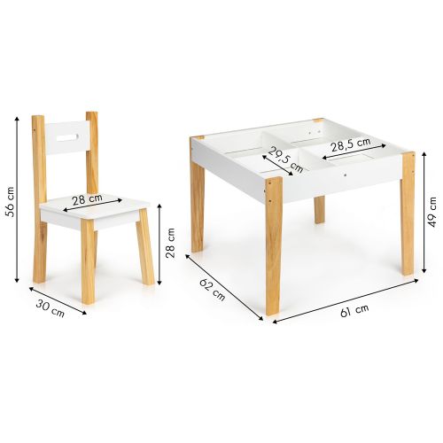 Ecotoys stol sa spremnikom za igračke i dvije stolice slika 5