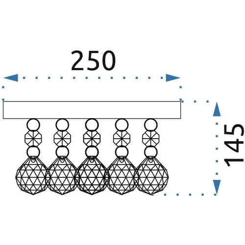 TOOLIGHT Kristalna stropna svjetiljka App1039-3C Chrome slika 2