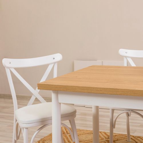 Woody Fashion Set stolova i stolica (5 komada), Bijela boja, OLV-SA-TK9 slika 3