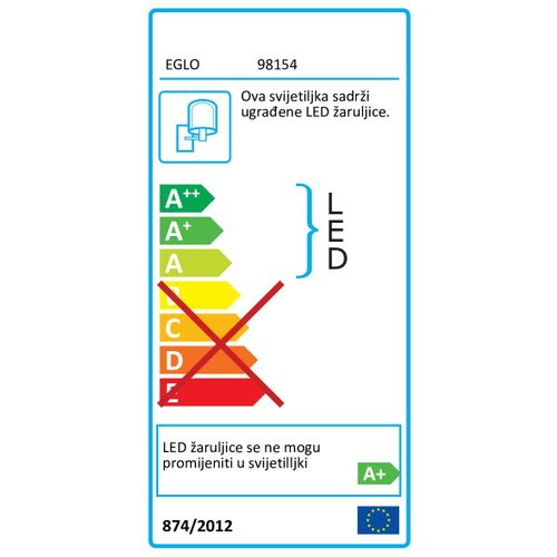 Eglo Villagrazia vanjska zidna/ 2, led, 2x3,3w, 680lm, v-400, alu/crna , staklo slika 2