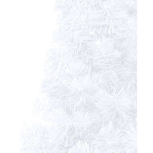 Umjetna polovica božićnog drvca LED s kuglicama bijela 210 cm slika 7