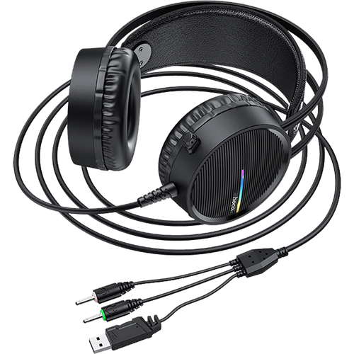 hoco. Slušalice sa mikrofonom, gaming, dužina kabela 2.4 met, crna - W100 Touring slika 4
