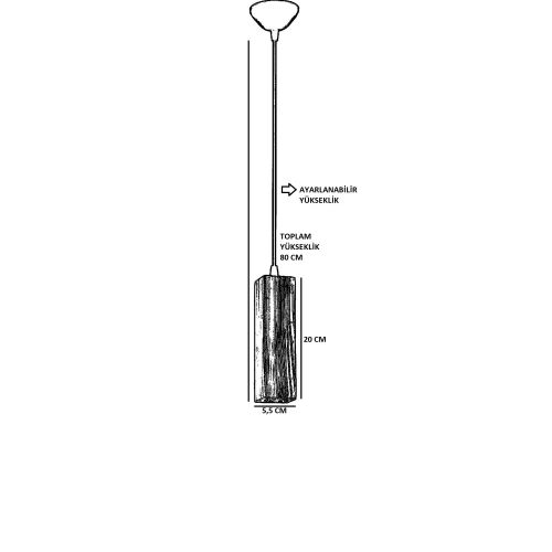 Opviq Dikdörtgen Tekli Ahşap Sarkıt Walnut Black Chandelier slika 5