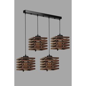 Cara ahşap 4 lü sıralı ceviz sarkıt Brown Chandelier