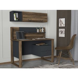 Woody Fashion Radni stol, Orah Antracit, Bumerang - Walnut, Anthracite