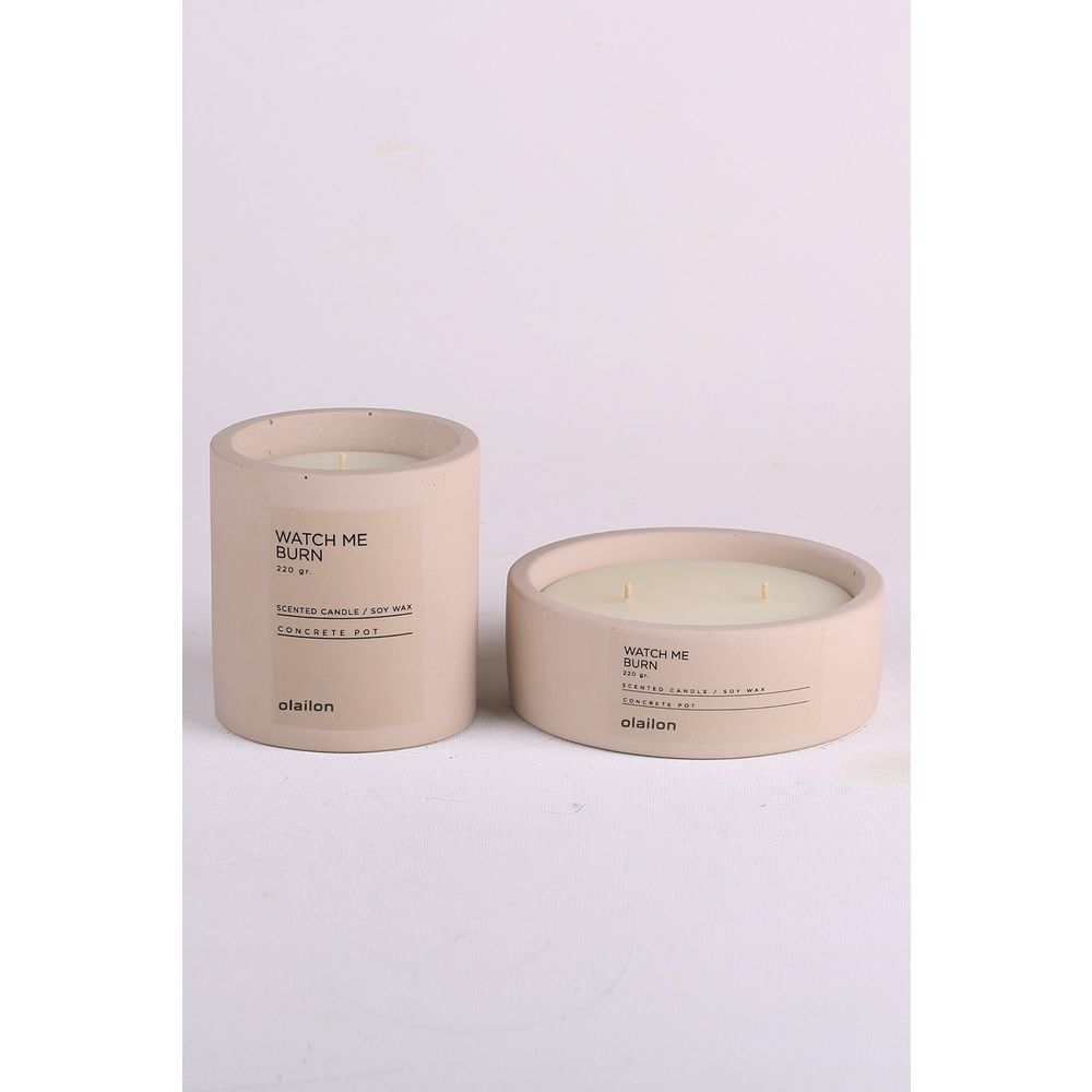 Candle set (2 pieces) Watch Me Burn, colour: beige slika 1