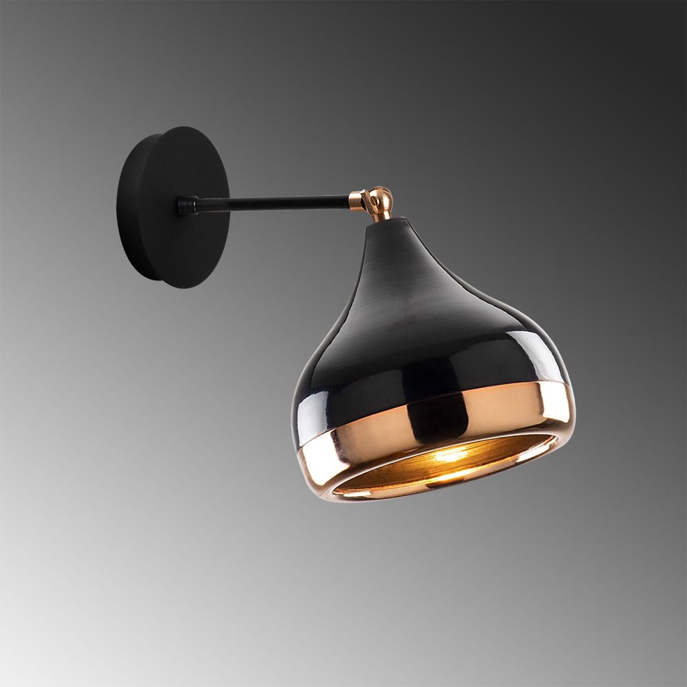 Zidna Lampa Yıldo - 6901 Crna sa Bakarnim Detaljima slika 5