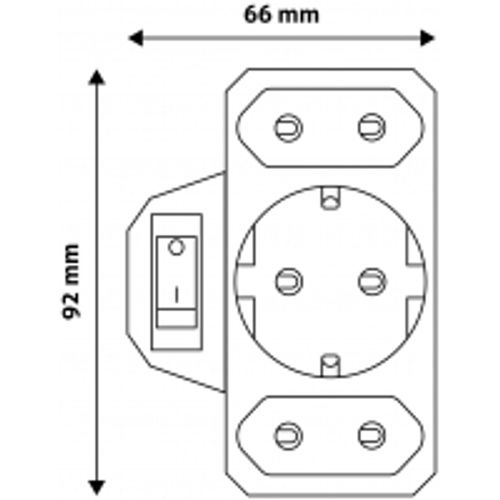 Entac strujni razdjeljnik 1 šuko+2 euro utičnice slika 2