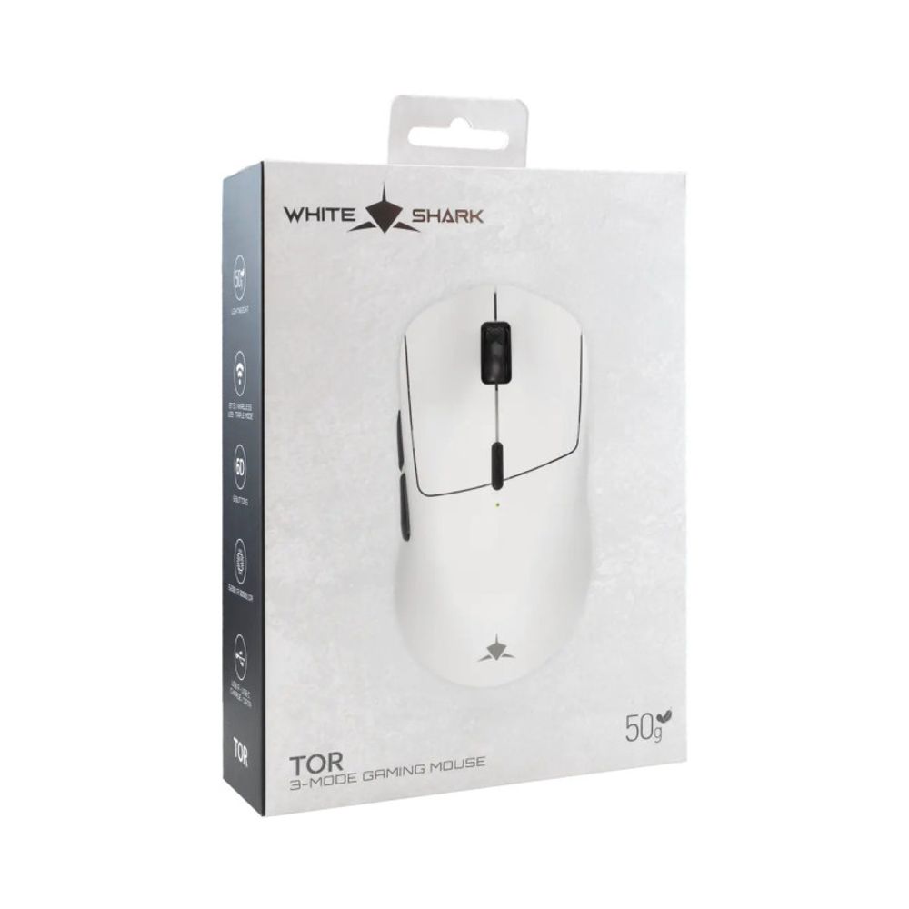 WHITE SHARK Miš WGM-5024 TOR / 12.000 DPI, bijeli slika 8