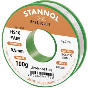 Stannol HS10-Fair lemna žica svitak  Sn99,3Cu0,7 ROM1 100 g 0.5 mm