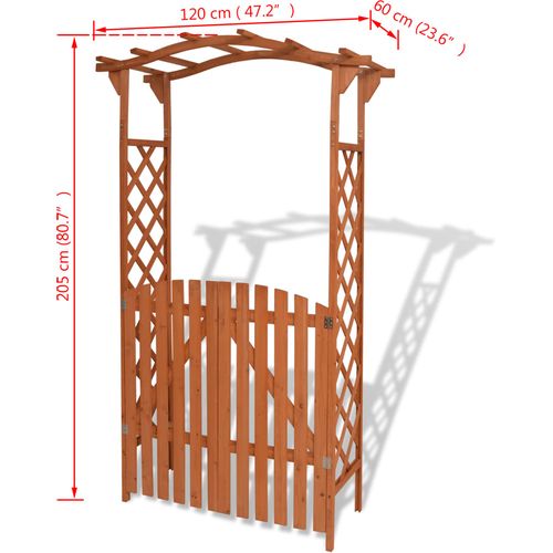 Luk za Vrtna Vrata Masivno Drvo 120x60x205 cm slika 34