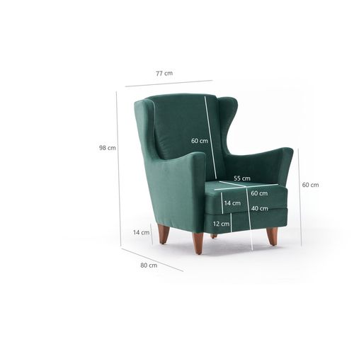 Atelier Del Sofa Fotelja wing LOLA zelena, Lola Berjer - Green slika 6