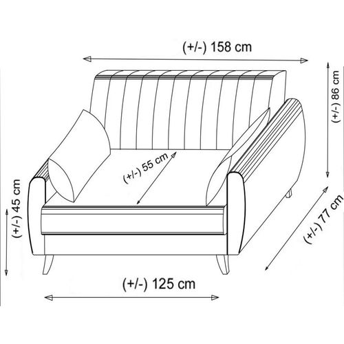 Atelier Del Sofa Alkon - Beige Beige 2-Seat Sofa-Bed slika 7