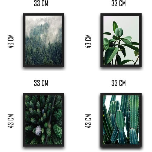 Wallity Uokvirena slika (4 komada), Green Cactus Set slika 3
