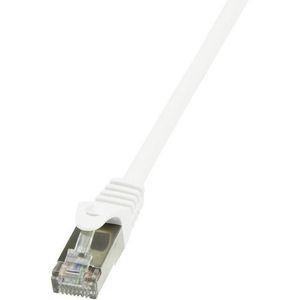 LogiLink CP2101S RJ45 mrežni kabel, Patch kabel cat 6 F/UTP 15.00 m bijela sa zaštitom za nosić 1 St.