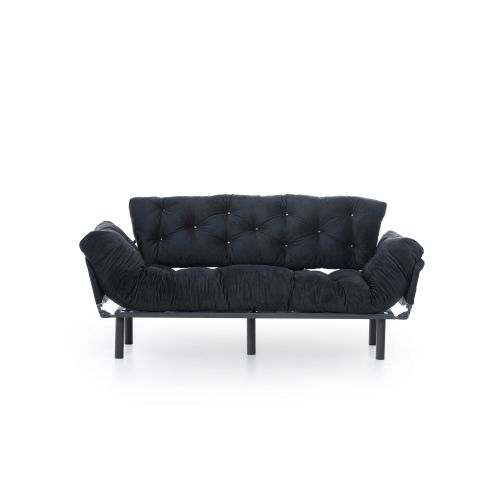 Atelier Del Sofa Trosjed na razvlačenje, Crno, Nitta Triple - Black slika 3