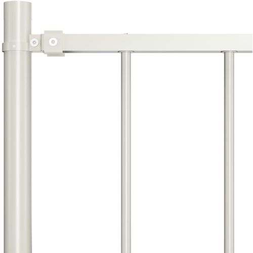 Panel za ogradu sa stupovima čelični 1,7 x 0,75 m bijeli slika 3