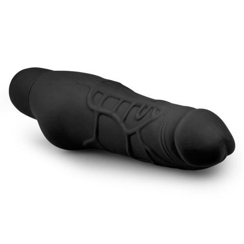 Realističan silikonski vibrator - crni slika 4