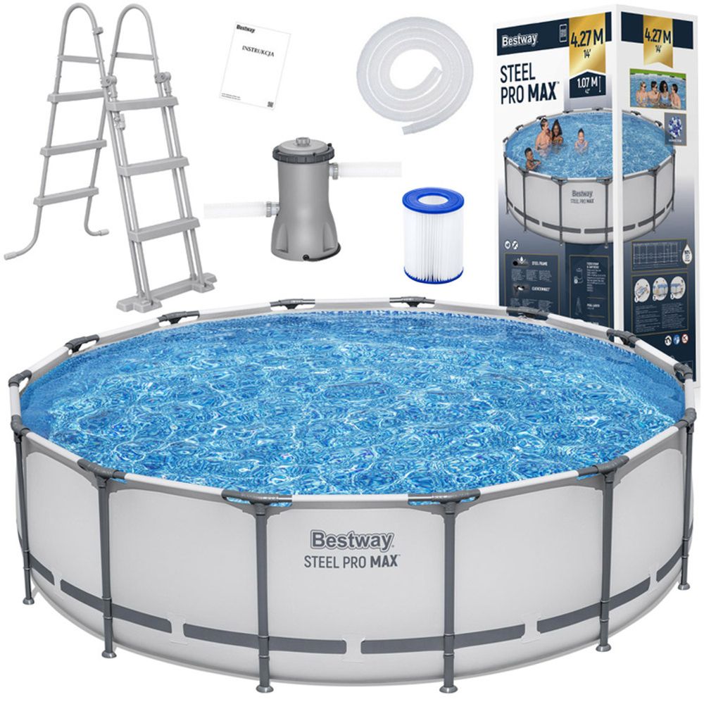 Bestway Frame Pool 427x107cm 10in1 Pumpa Ljestve Navlaka 56950 slika 1