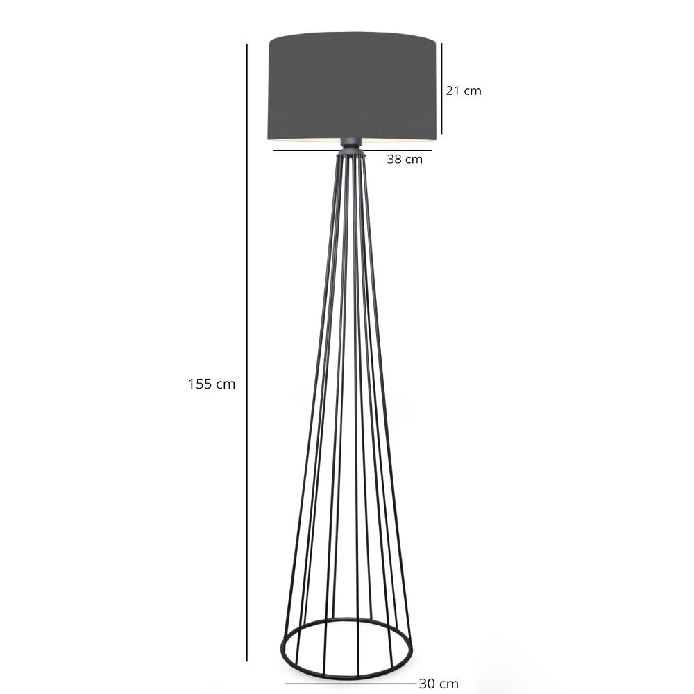 AYD-3041 Antracitna Podna Lampa slika 3
