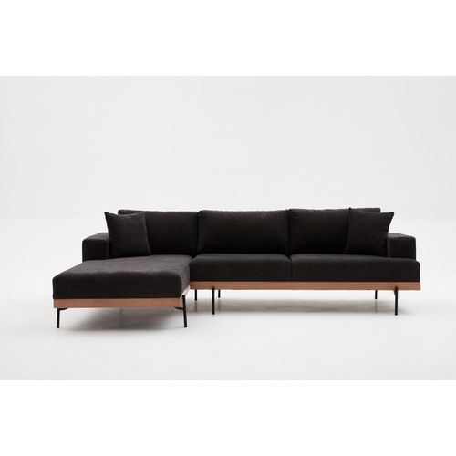 Atelier Del Sofa Kutna garnitura, Antracit Crno, Liva Left - Anthracite, Copper slika 10