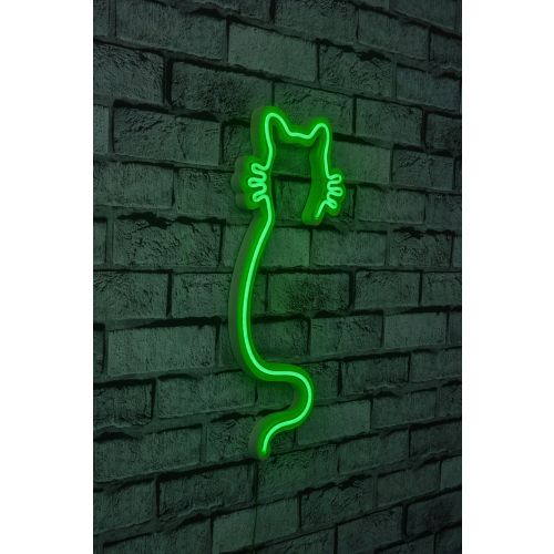 Wallity Ukrasna plastična LED rasvjeta, Cat - Green slika 9