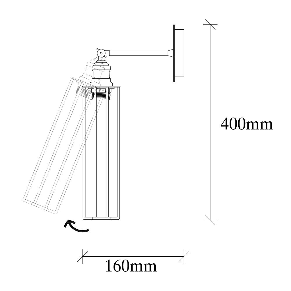 Zumra - 705-A Crna Zidna Lampa slika 3