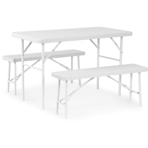 Modernhome set klupe i stola - bijeli slika 1