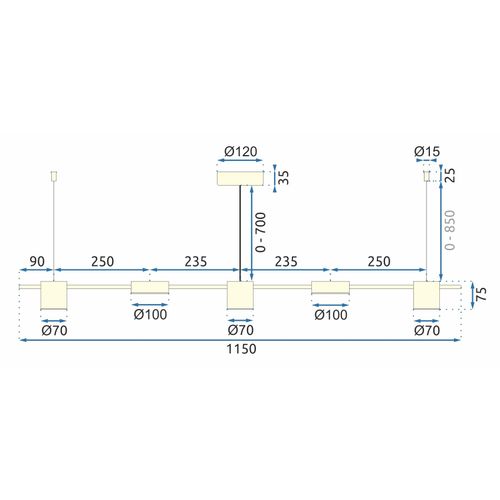 TOOLIGHT APP929-5CP GOLD LED viseća stropna svjetiljka slika 12