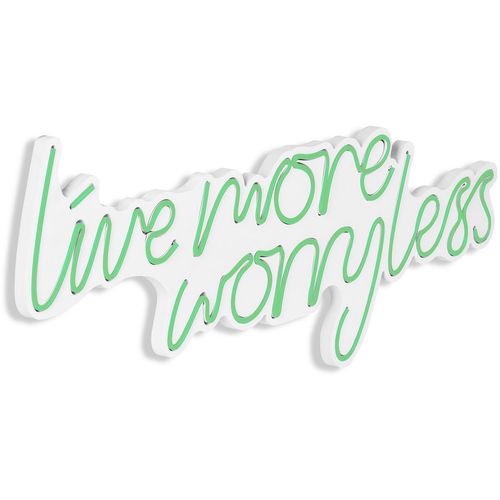 Wallity Ukrasna plastična LED rasvjeta, Live More Worry Less - Green slika 16