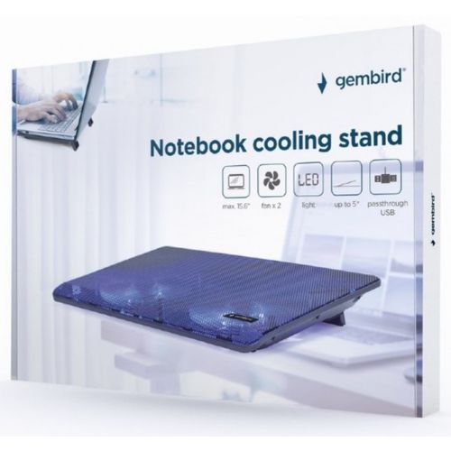 NBS-2F15-05 Gembird hladnjak za laptop, 15.6 2x125mm Fan, USB, 340x250mm, Ergo Stand slika 4