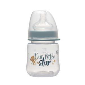 nip® Plastična flašica širokog grla sa silikonskom dudom 150ml 0m+ Boy