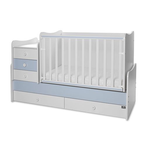 LORELLI MAXI PLUS Modularni krevetić 4in1 s Mehanizmom Ljuljanja White/baby blue 160x70 cm slika 2