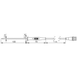 Greisinger GF 1T potopno/utično senzor  -70 do 250 °C  Tip tipala Pt1000