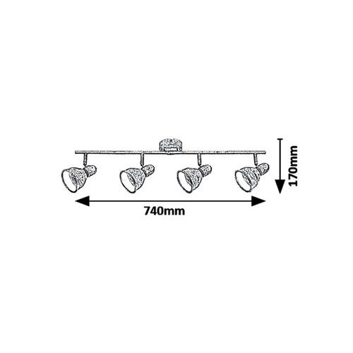 Rabalux Thelma Spot E14 4X MAX 40W antik srebrna slika 4