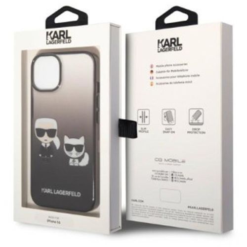 Karl Lagerfeld Futrola za iPhone 14 Black K & Choupette Centered Grad slika 2