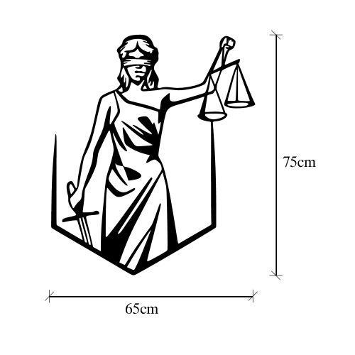 Dekorativni Metalni Zidni Ukras 'Pravda' u Crnoj Boji slika 6