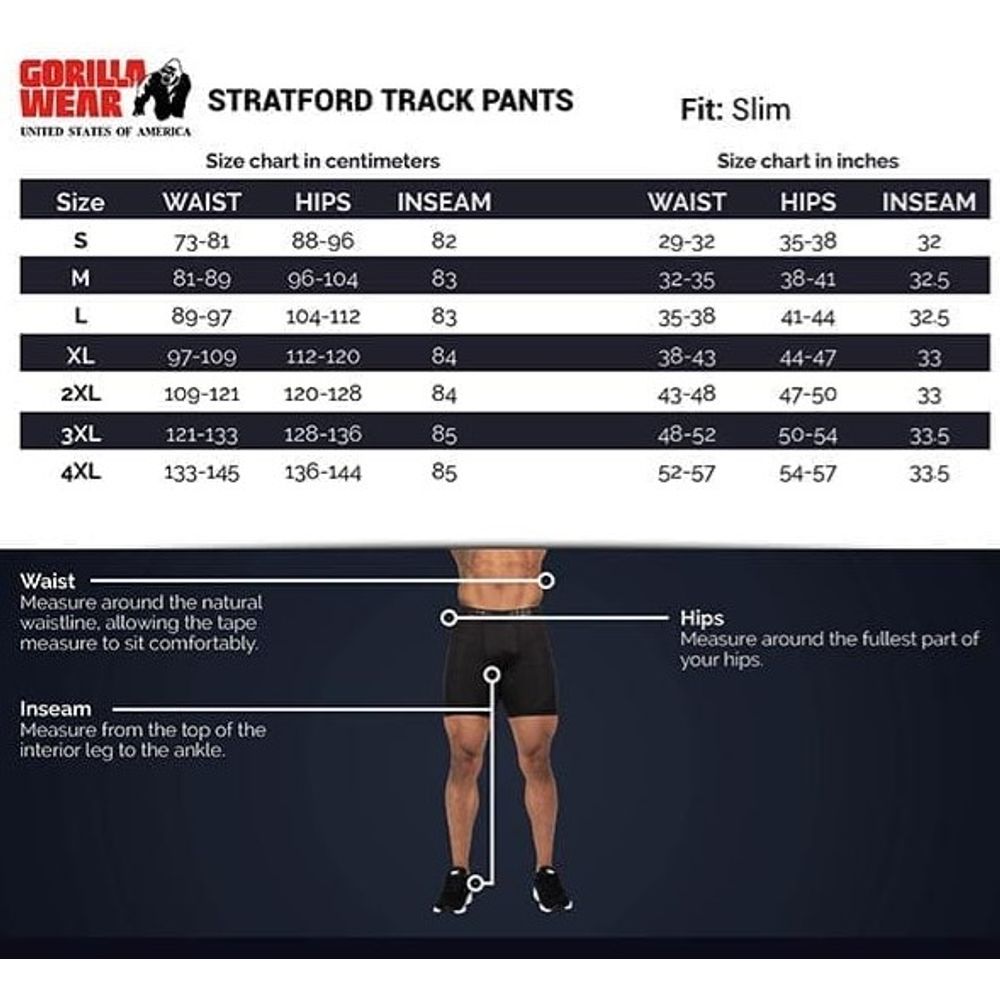Gorilla Wear STRATFORD Trenerka donji dio, Crna slika 8