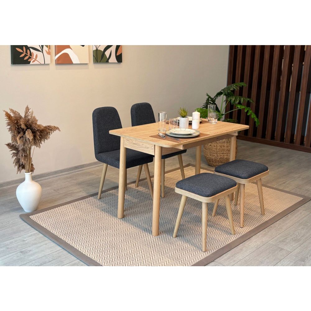 Vina Mini 02 1053 - Ekstenzibilni Trpezarijski Sto i Stolice Set (5 Komada) slika 2