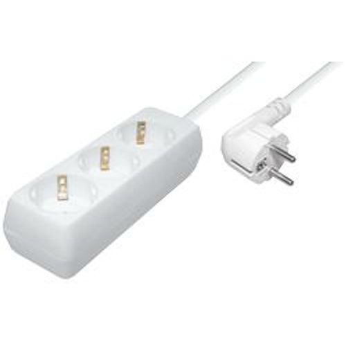 Transmedia 3-way power strip, white 1,4m slika 1