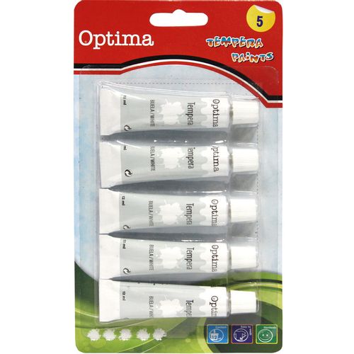 Tempera 1/5 12ml OPTIMA, bijela, bls 100005 slika 1