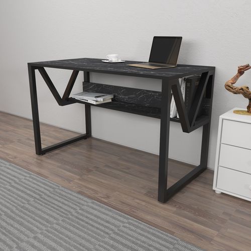 Lona - Marble, Black Black Study Desk slika 3