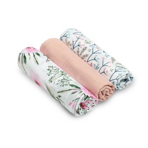 Muslin pelene 3 kom – ružičasta