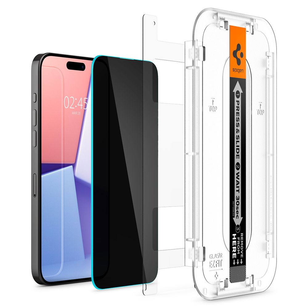 Spigen Glass tR EZ Fit HD Privacy 1 Pack - iPhone 15 Pro slika 2