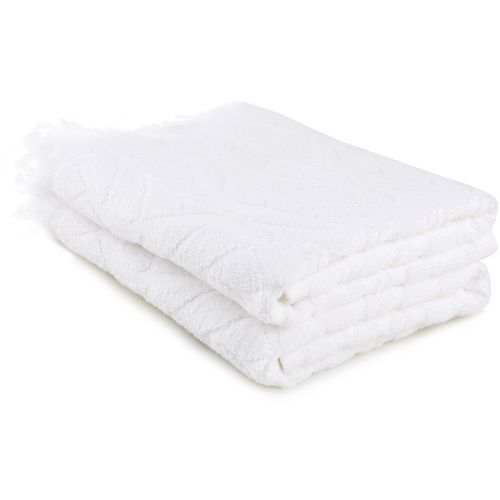 Leaf - White White Bath Towel Set (2 Pieces) slika 1