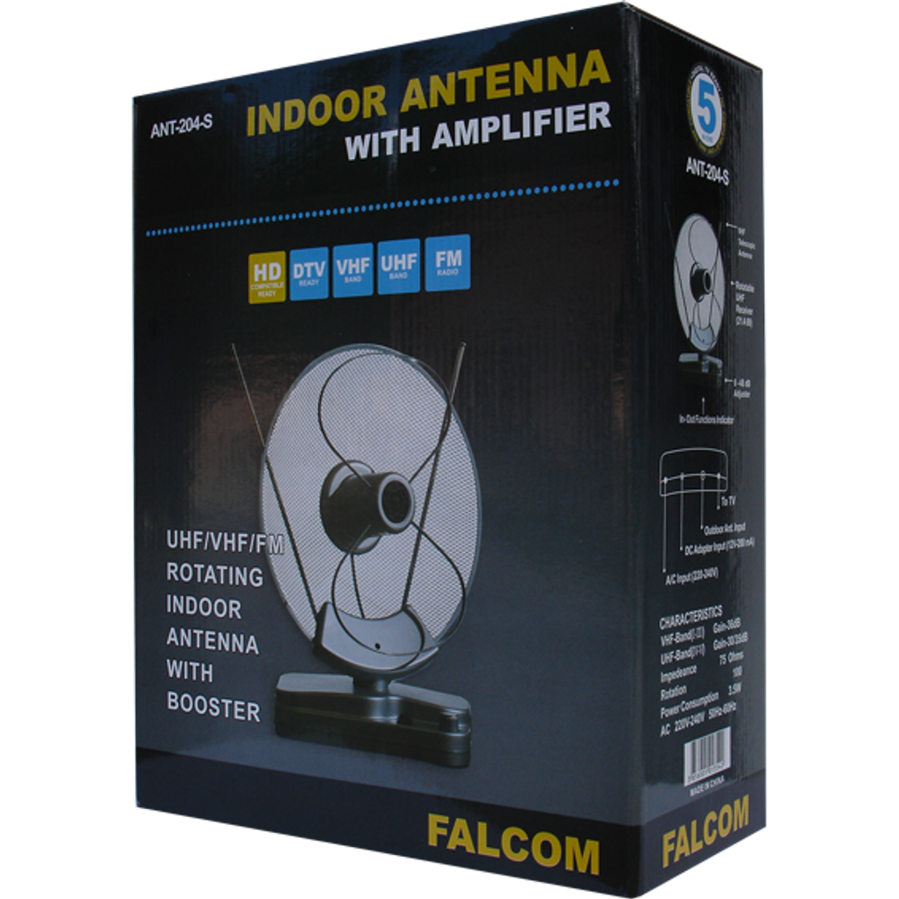 Falcom Antena sobna sa pojačalom, UHF/VHF, srebrna - ANT-204S slika 2