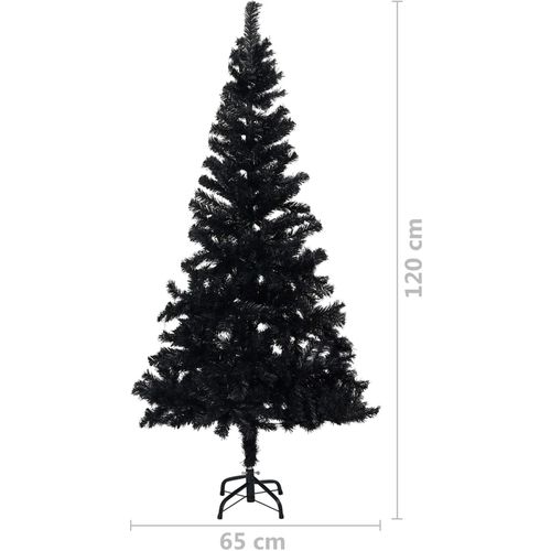 Umjetno božićno drvce LED sa stalkom crno 120 cm PVC slika 8